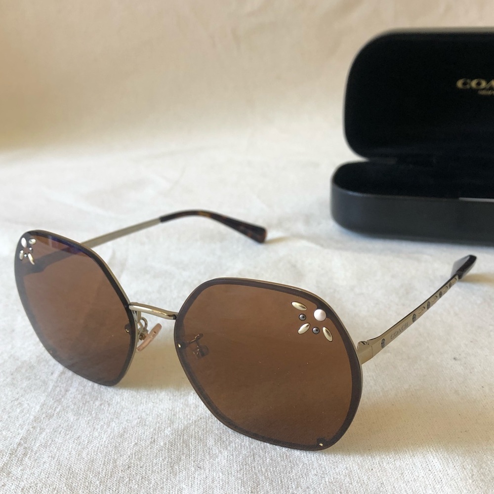 NEW Coach Sunglasses Light Gold Accents